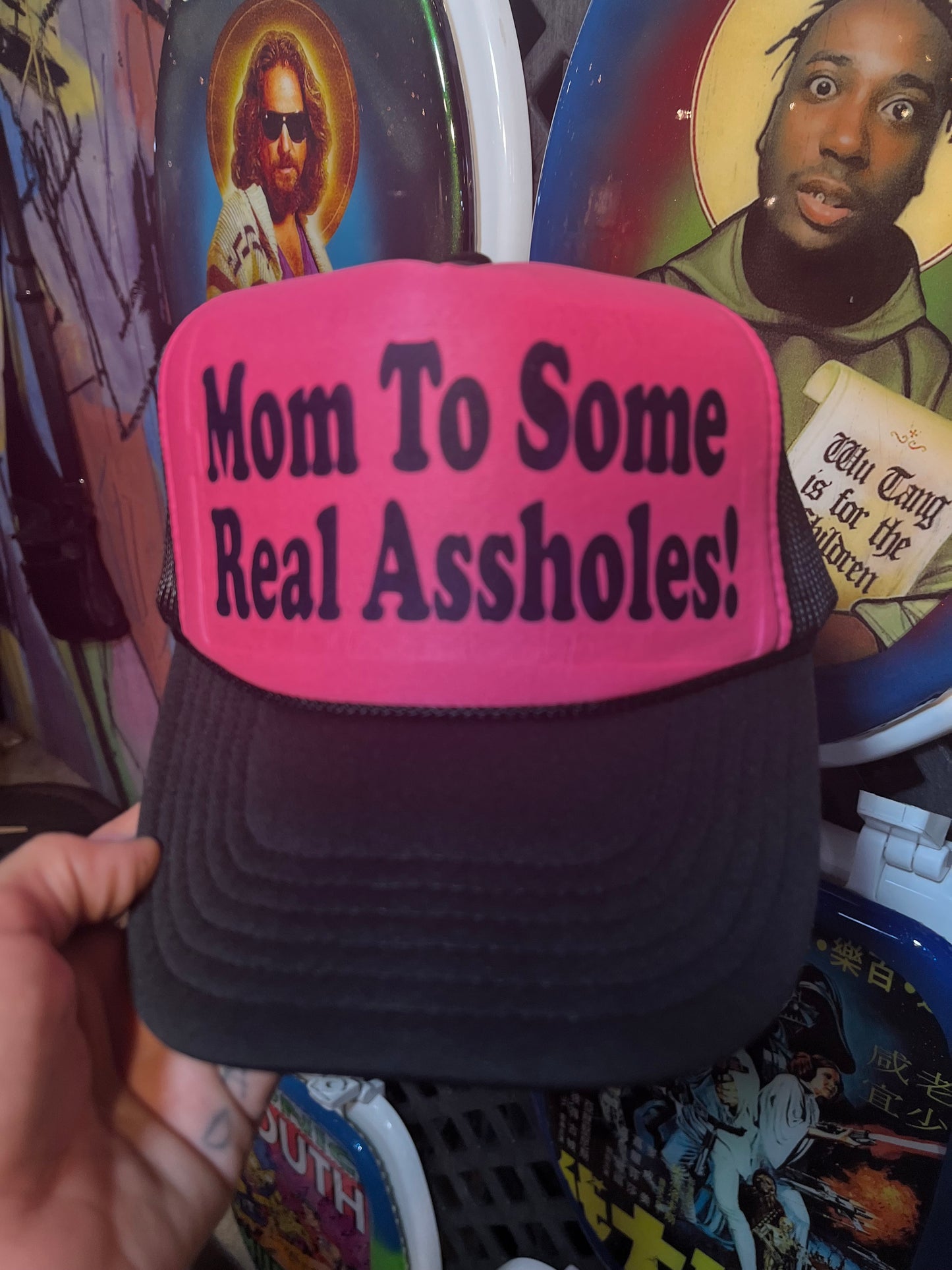 MOM TO SOME REAL ASSHOLES Trucker Hat
