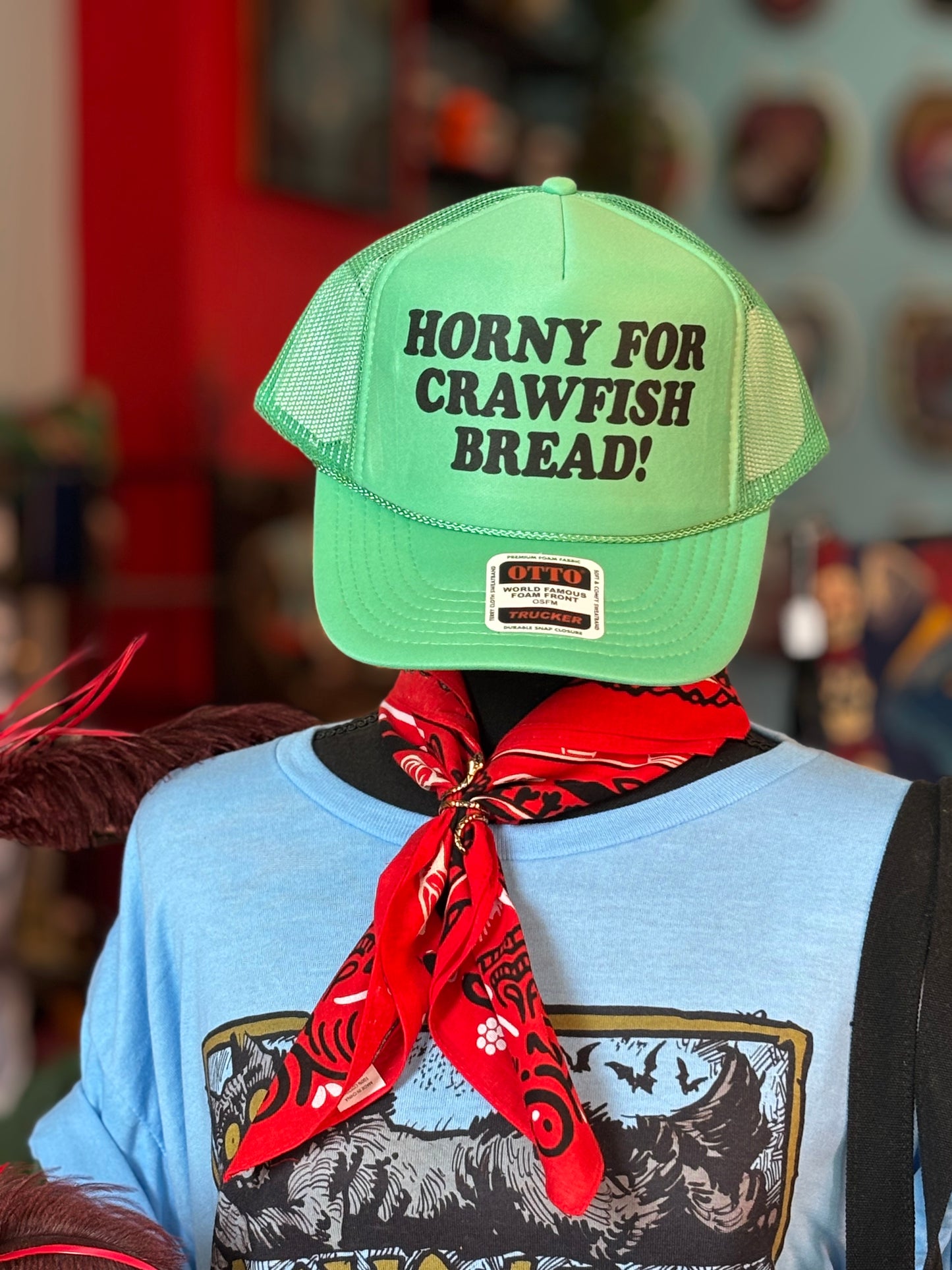HORNY FOR CRAWFISH BREAD Trucker Hat
