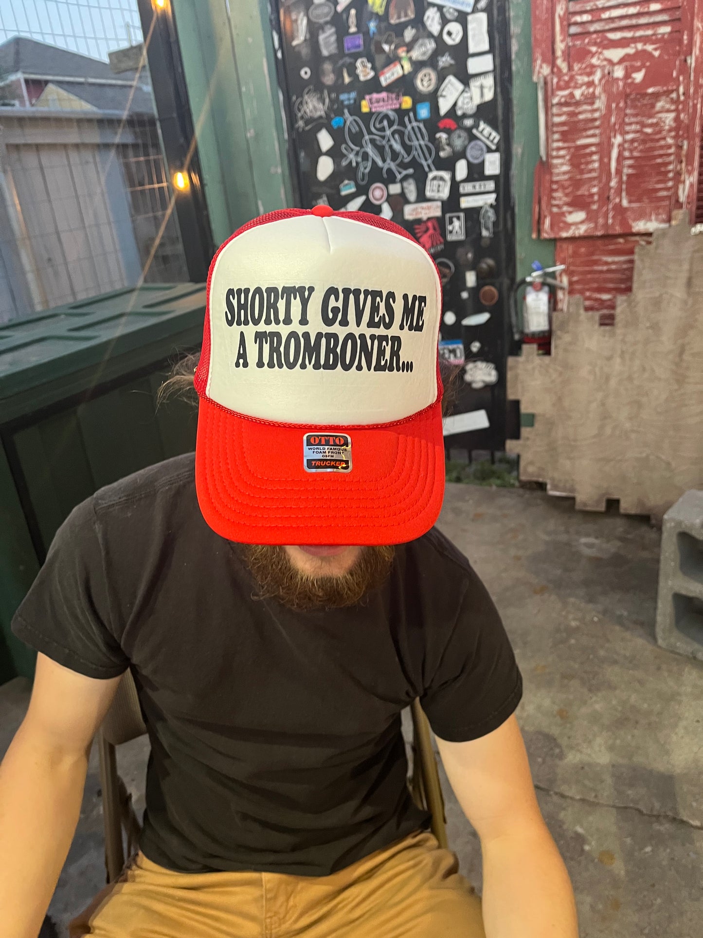 SHORTY GIVES ME A TROMBONER Trucker Hat