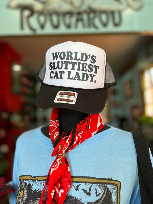 Worlds Sluttiest Cat Lady Trucker Hat